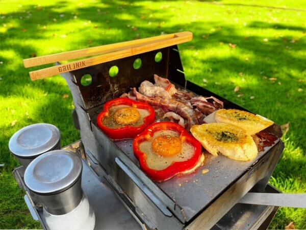 Grillnik Grill Modell S Set inklusive Tasche, Zange, 6 Spieße und Grillwender