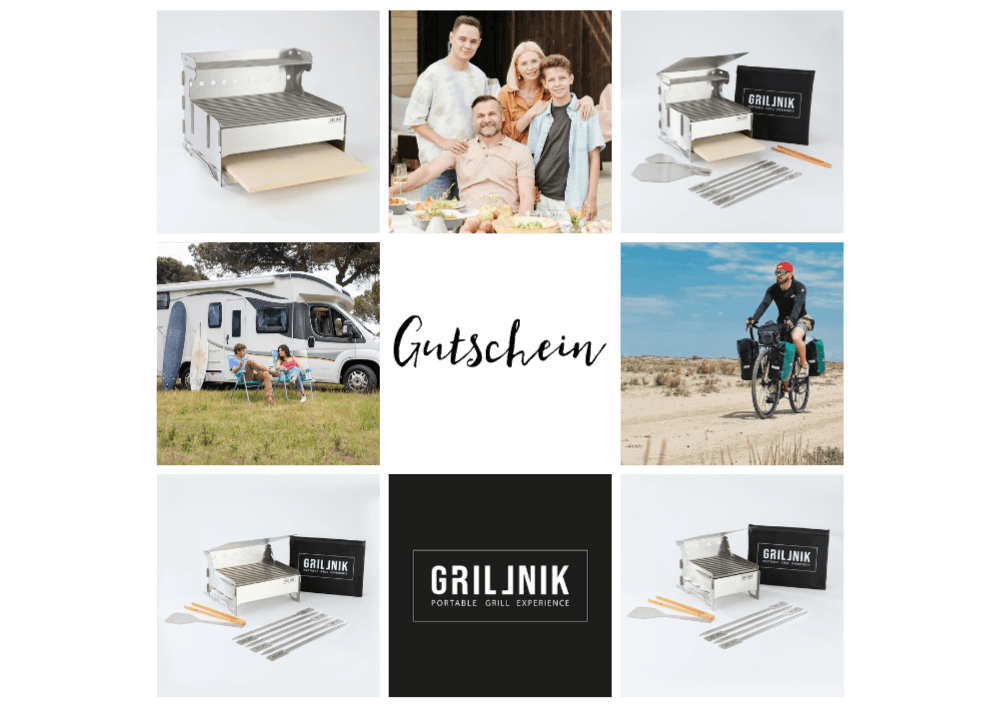 Grillnik Gutschein – Fotocollage mit Gutscheinen für Grillprodukte und Zubehör